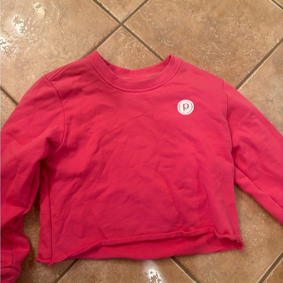 Pink Cropped Sweatshirt with Logo - Picture 1 of 2